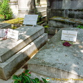 Grave of Marie Trintignant, an actress (l) and Sophie Daumier (r), another French actress